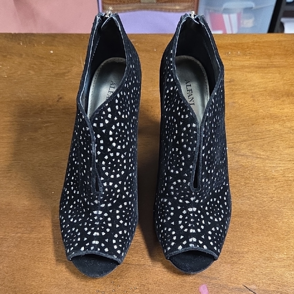 Stylish Black Peep-Toe Ankle Booties